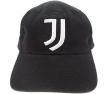 JUVENTUS JJ Cappello Berretto Nero LOGO CUCITO Bianco UFFICIALE Nuovo MISURA ADULTO