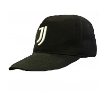 JUVENTUS JJ Cappello Berretto Nero LOGO CUCITO Bianco UFFICIALE Nuovo MISURA ADULTO