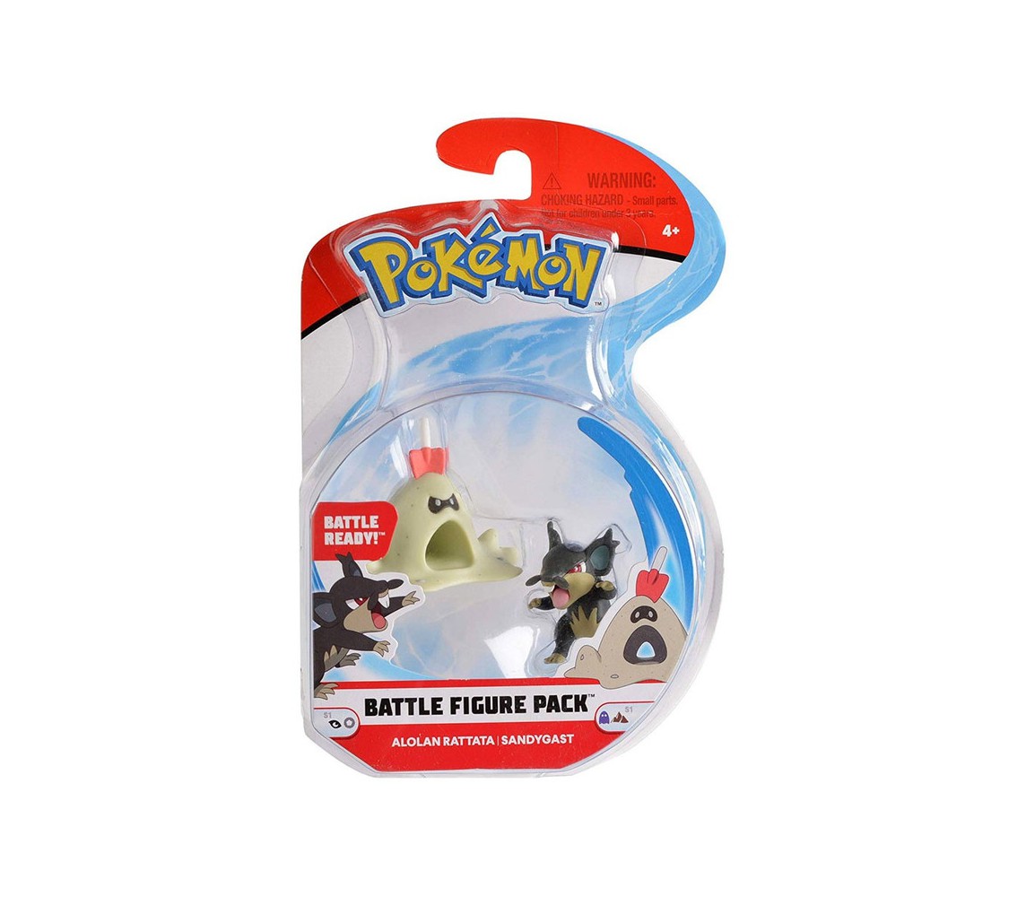 POKEMON Box 2 Mini Figures 5cm ALOLAN RATTATA e SANDYGAST Original BATTLE FIGURE PACK