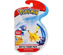 POKEMON Box 2 Mini Figures 5cm PIKACHU and POPPLIO Original BATTLE FIGURE PACK