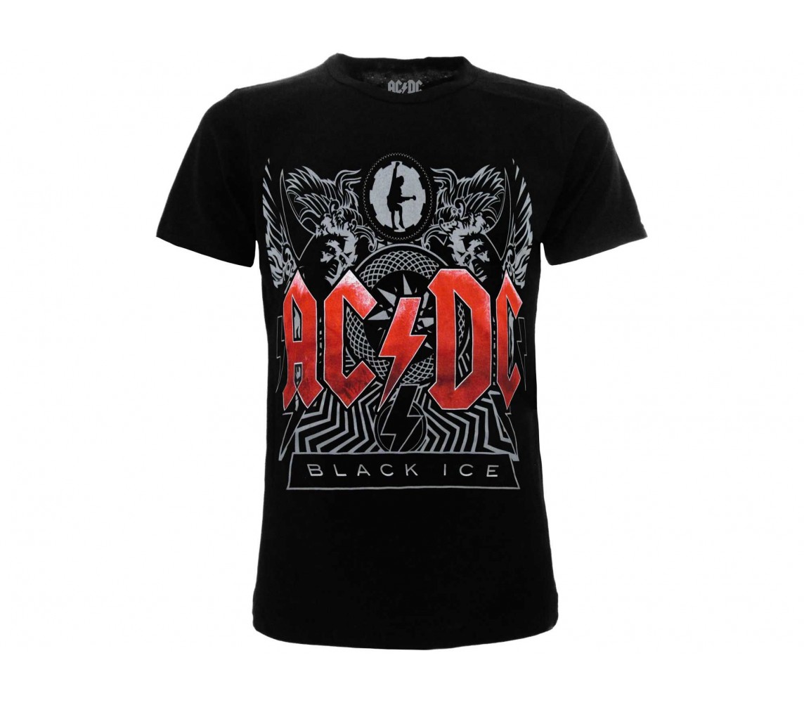 AC/DC Black T-shirt Original BLACK ICE HARD ROCK MUSIC ACDC AC DC OFFICIAL Licensed