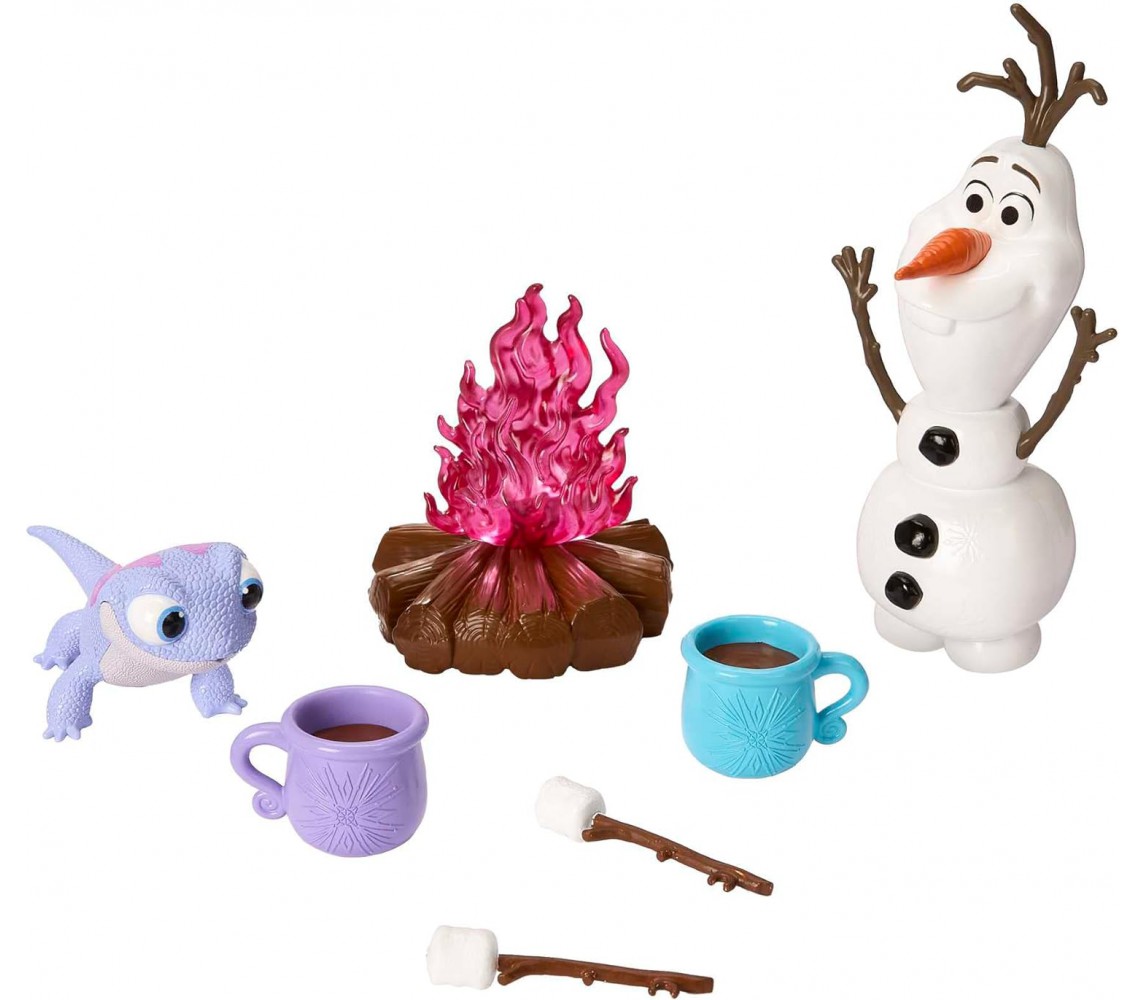 FROZEN FRIENDS COCOA Playset 10cm Figures Olaf and BRUNI MATTEL HLW62