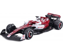 DieCast Model ALFA ROMEO C42 Formula 1 Car Scale 1/43 15cm Driver ZHOU GUANYU Number 24 Original Die Cast Bburago 38067