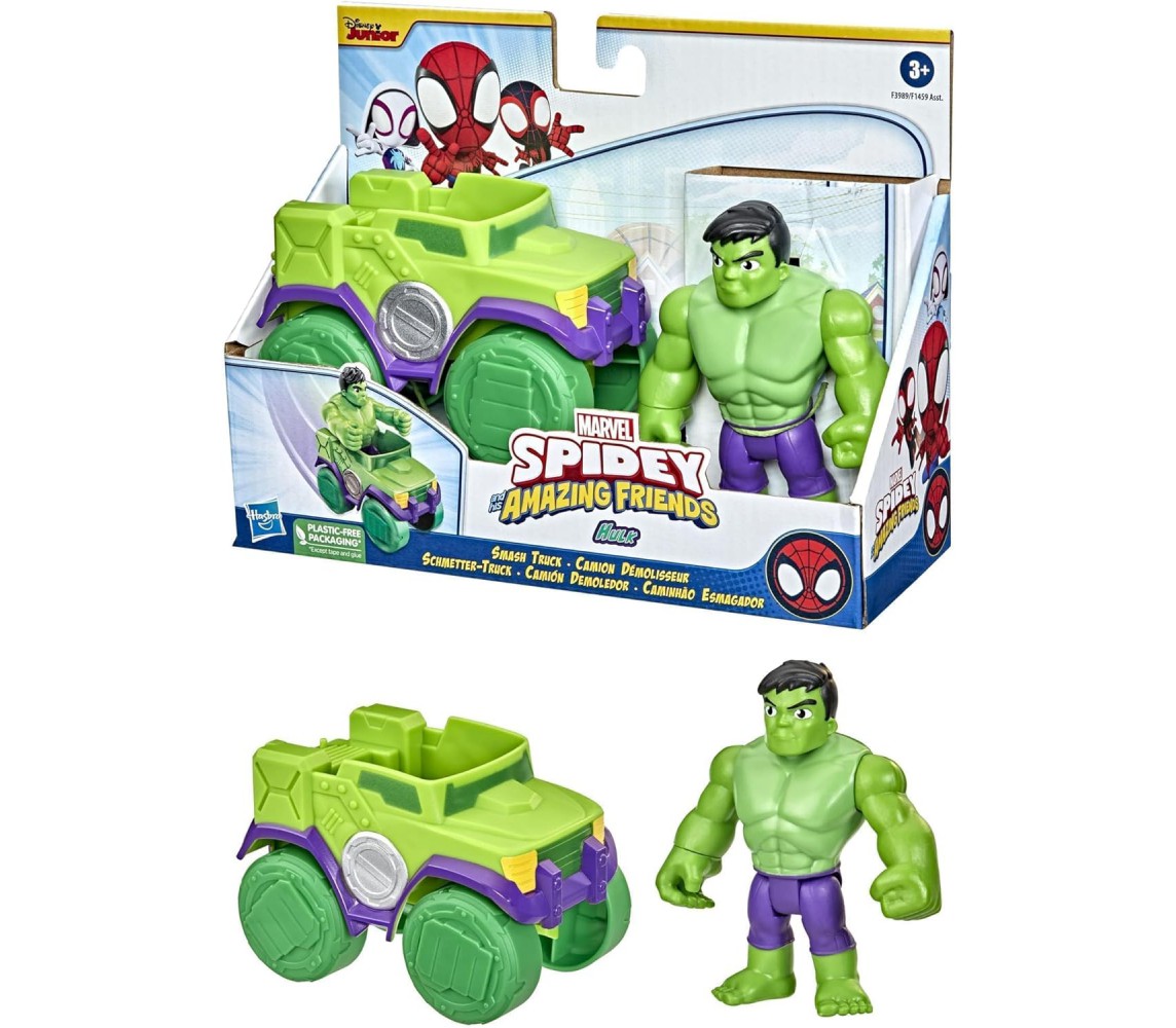 HULK CAMION DEMOLITORE Con figura Serie SPIDEY AMAZING FRIENDS Hasbro F3989