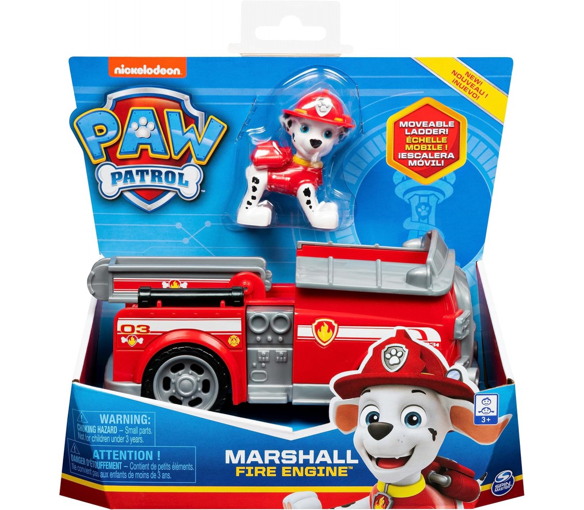 PAW PATROL Marshall FIRE ENGINE TRUCK Firefighter 17cm With FIGURE Original