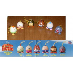 SET 6 Figure CHICKEN LITTLE EGG-STRA FUN Laccetto Dangler ORIGINALI TOMY Disney