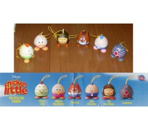 SET 6 Figure CHICKEN LITTLE EGG-STRA FUN Laccetto Dangler ORIGINALI TOMY Disney