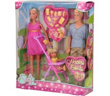 STEFFI LOVE HAPPY FAMILY Playset 3 DOLLS STEFFY KEVIN and EVI Original SIMBA TOYS