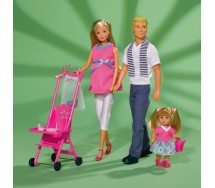 STEFFI LOVE HAPPY FAMILY Playset 3 DOLLS STEFFY KEVIN and EVI Original SIMBA TOYS