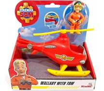 Playset Fireman Sam Vehicle FIRE HELICOPTER With FIGUR of MALCOLM ORIGINAL SIMBA