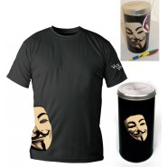 T-SHIRT Maglietta V PER VENDETTA in Metal BOX Ufficiale SD TOYS Guy Fawkes NUOVA