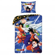 Set Letto DRAGONBALL Z PROTAGONISTI Goku Piccolo Copripiumino 140x200 COTONE con SACCA