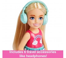 BARBIE Chelsea TRAVELLER With Dog Pup Passport Many Accessories HJY17 Mattel