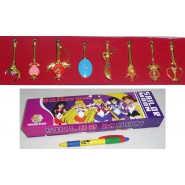 SAILOR MOON Stupendo BOX SET 8 Diversi Ciondoli SPILLA SCETTRO TRASFORMAZIONE