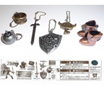 LEGEND OF ZELDA Raro SET 6 CIONDOLI Metallo METAL ITEMS Japan Gashapon