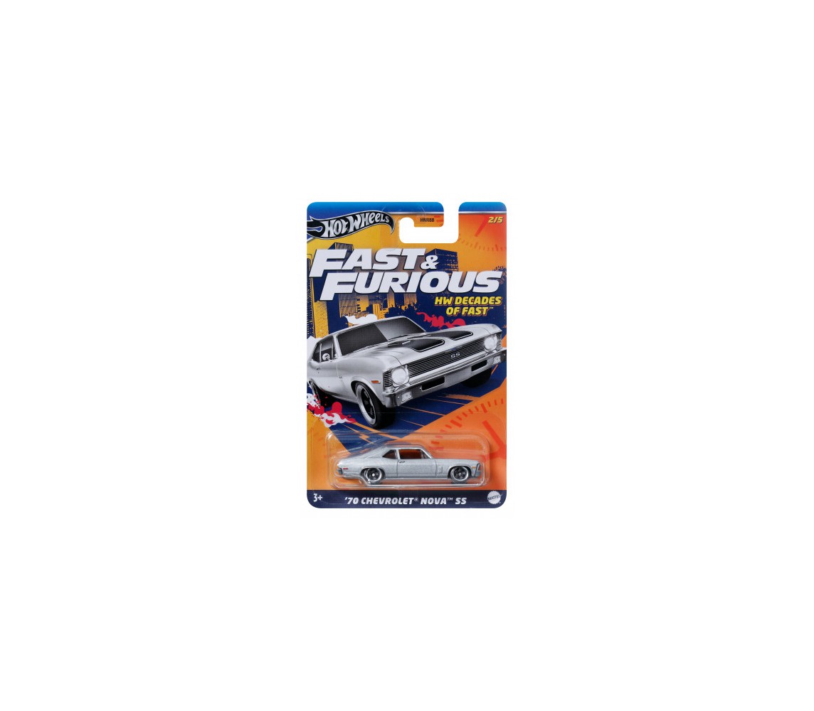 FAST FURIOUS Car Model CHEVROLET NOVA SS Scale 1:64 8cm Hot Wheels HRW44