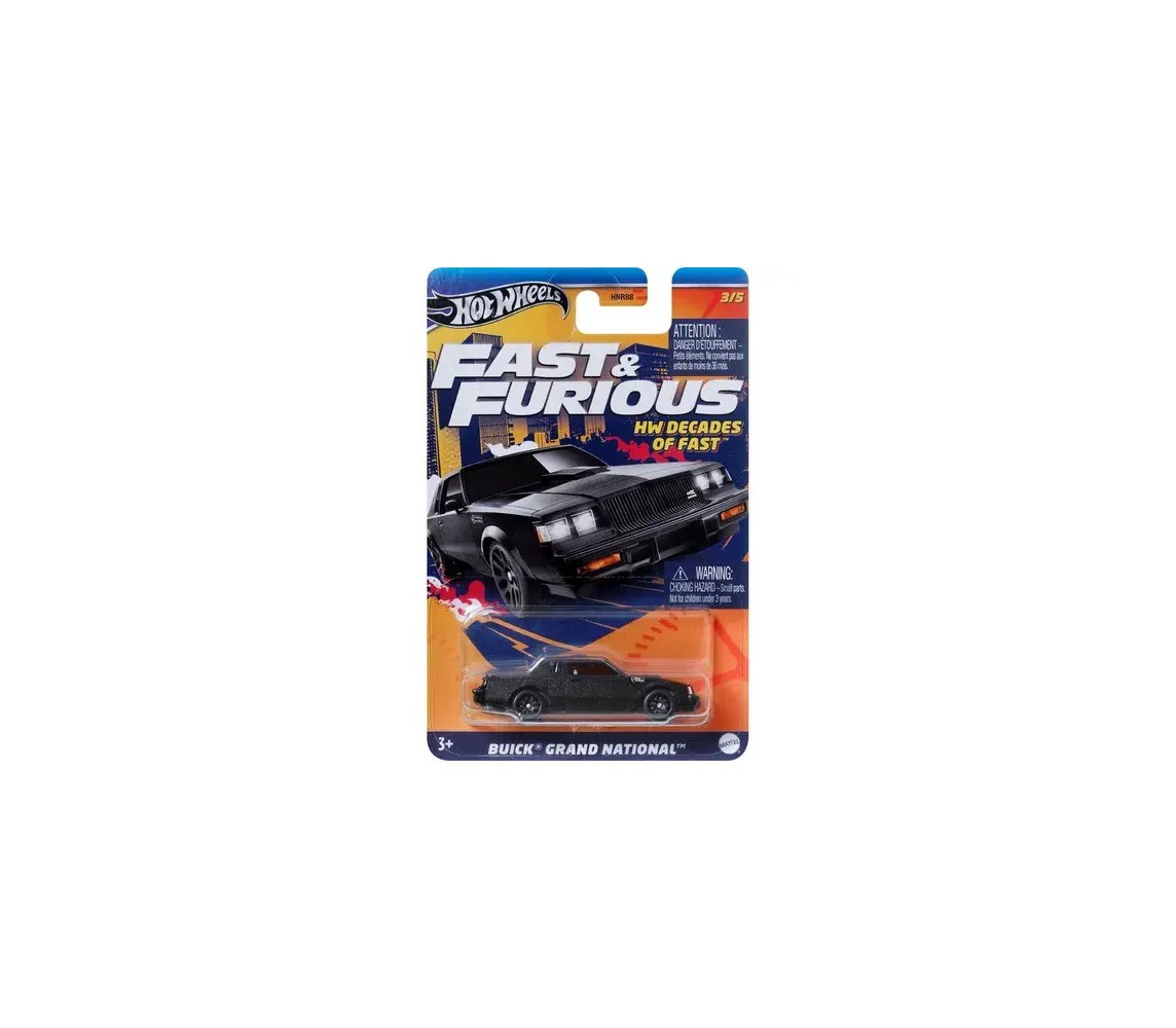 FAST FURIOUS Car Model BUICK GRAND NATIONAL Scale 1:64 8cm Hot Wheels HRW45