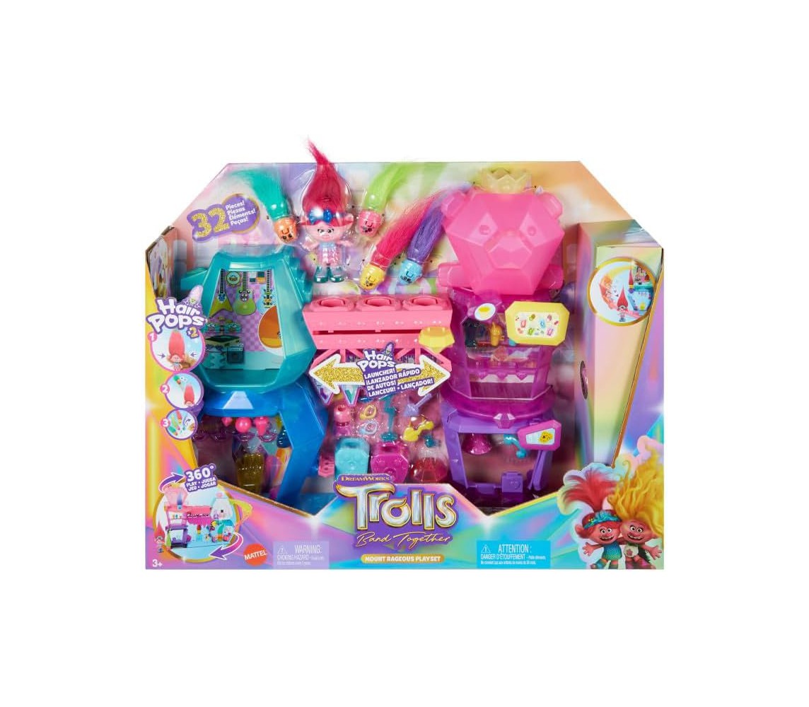 TROLLS BAND Big Playset MOUNT RAGEOUS Poppy and Club Of Crystals Mattel HNF24