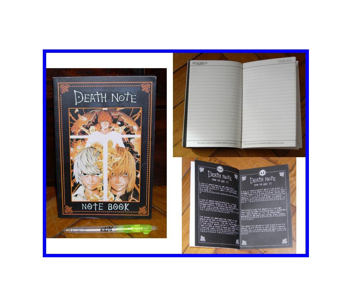 Death Note QUADERNO DELLA MORTE Block Notes Replica Libro Morti RYUK Con PIUMA