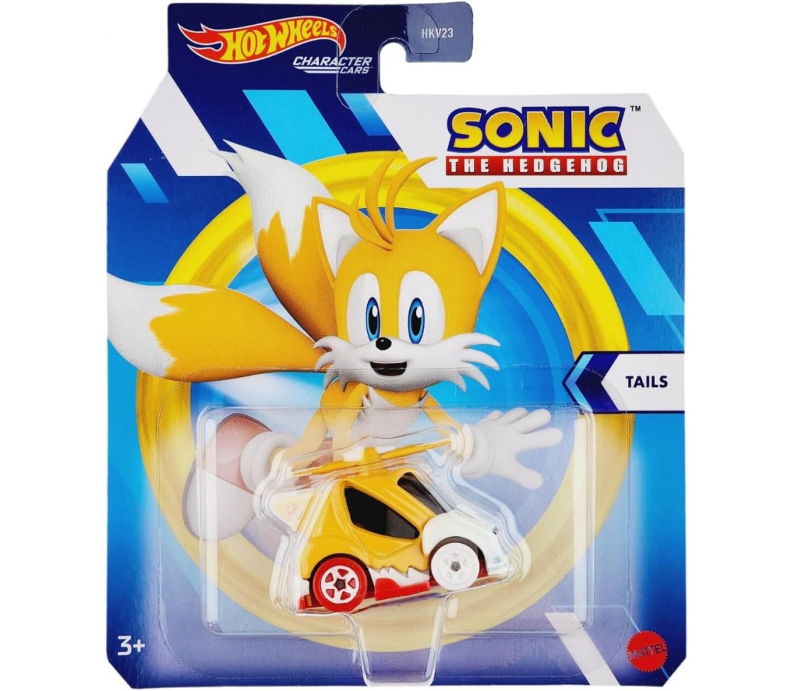 CHARACTER CARS SONIC TAILS Modello DieCast 1:64 5cm Hot Wheels HDL38