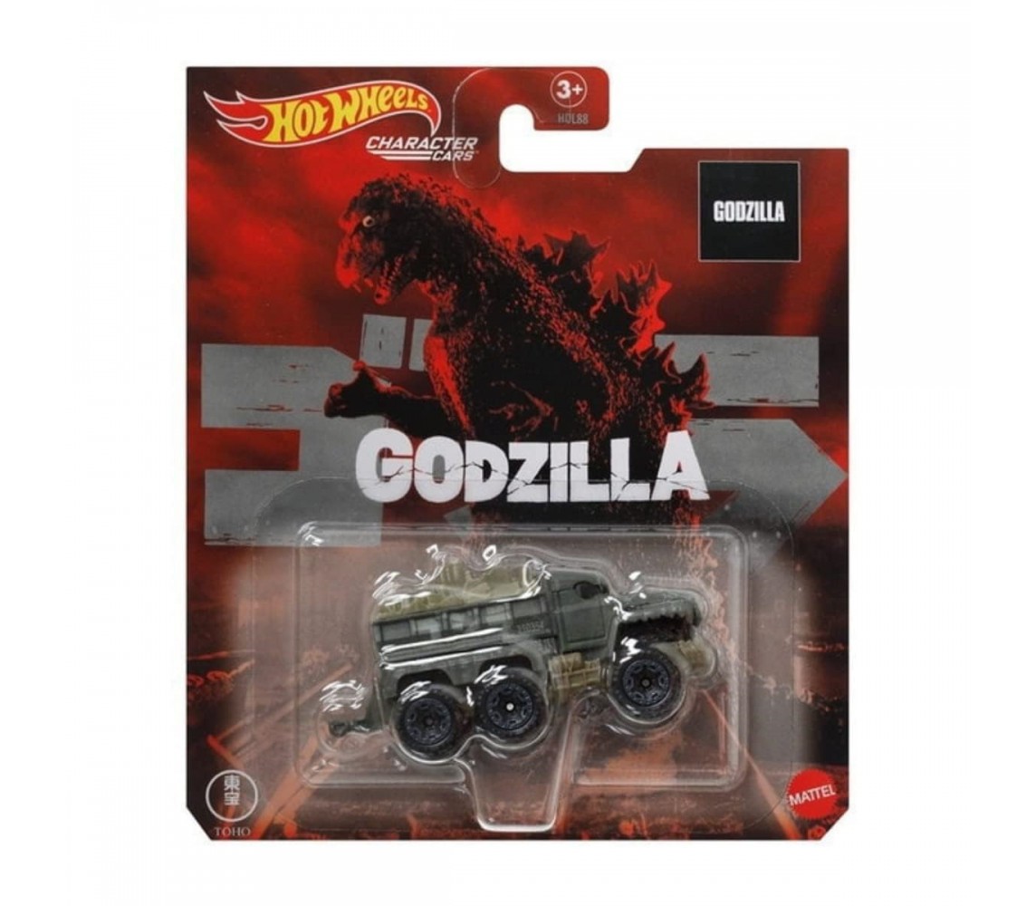 CHARACTER CARS GODZILLA Modello DieCast 1:64 8cm Hot Wheels HDL70