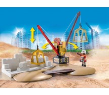 Playset Playmobil Construction Site with Flatbed Truck - 70742 