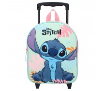 STITCH 3D piccolo Zaino Trolley 2 Ruote Maniglia e Spallacci 32x26x11cm DISNEY