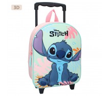 STITCH Trolley backpack 3D 2 Wheels Extendable Handle 32x26x11cm Official DISNEY