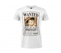 ONE PIECE Monkey D. Luffy WANTED Adult T-Shirt White Original ANIME MANGA OFFICIAL Licensed