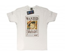 ONE PIECE Monkey D. Luffy WANTED Adult T-Shirt White Original ANIME MANGA OFFICIAL Licensed