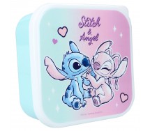STITCH and ANGEL 3 Snack Box 6x12x12cm Vadobag Official Disney