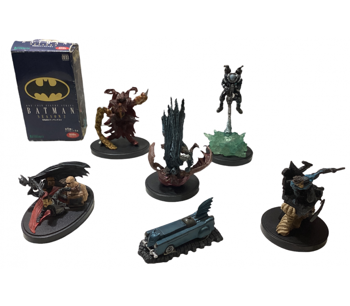 RARO Set 6 Figure BATMAN PART 2 Trading Figures KOTOBUKIYA JAPAN Batmobile Robin