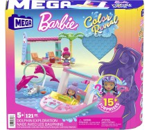 BARBIE Color Reveal DOLPHIN EXPLORATION with 2 mini doll Barbie Playset Bulding Blocks MEGA BLOKS 121 Pieces HHW83