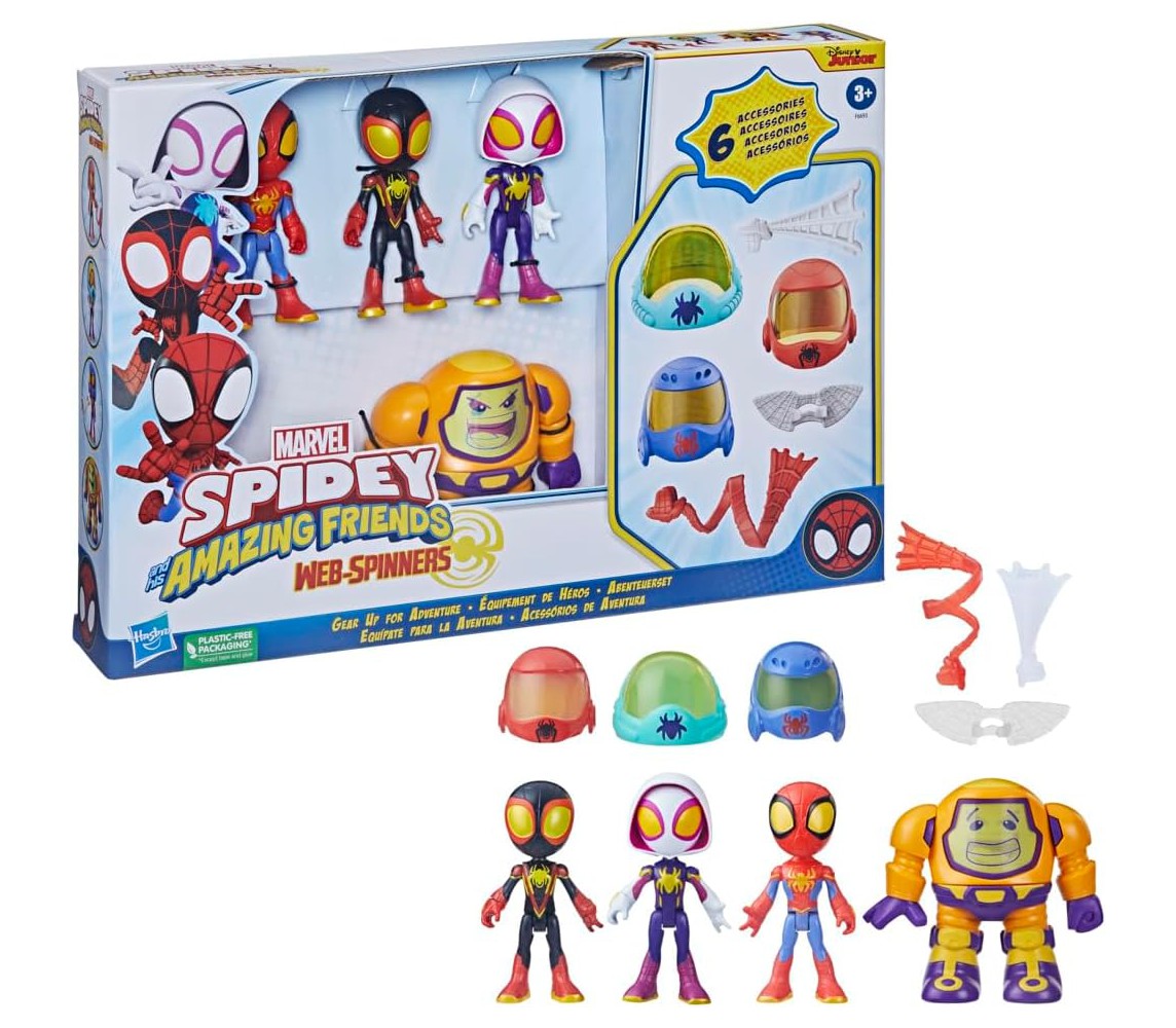 SPIDEY Spiderman Playset 4 Figures WEB SPINNERS Original Hasbro F6693