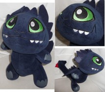 DRAGON TRAINER Peluche SDENTATO Dragone Furia Buia 30cm 