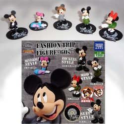SET 5 Trading Figures MICKEY MINNIE FASHION TRIP 60s Disney TOMY Original JAPAN