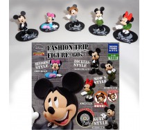 SET 5 Figure Statuette MICKEY MINNIE FASHION TRIP 60s Disney TOMY Originali Trading Figures