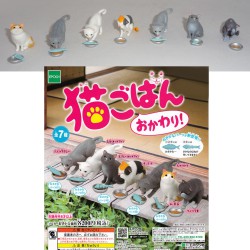 Nekogohan GATTI NEKO SET COMPLETO 7 Figure GATTINI Okawari Gashapon Epoch