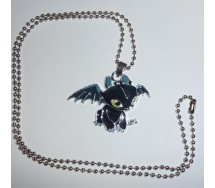 Dragon Trainer CIONDOLO Metallo SDENTATO Furia Buia COLLANA Pendant NECKLACE New