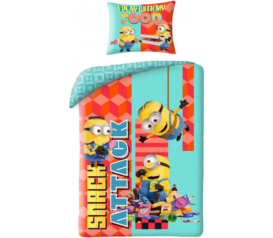 MINIONS Despicable me STUART BOB KEVIN SINGLE BED SET  DUVET COVER 140x200cm Polyester OFFICIAL DESPICABLE ME Halantex