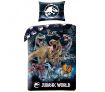 JURASSIC WORLD dinosaurs T-REX SINGLE BED SET  DUVET COVER 140x200cm Polyester Halantex