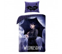 WEDNESDAY Addams UNDER RAIN SINGLE BED SET  DUVET COVER 140x200cm Cotton OFFICIAL DESPICABLE ME Halantex