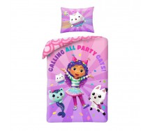 GABBY DOLLHOUSE PARTY CATS Gabby's Duvet Cover 140x200cm 100% POLYESTER