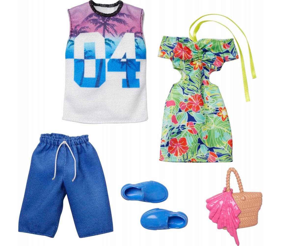 BARBIE and KEN Fashion Pack Outfit for 2 Dolls MATTEL HBV72