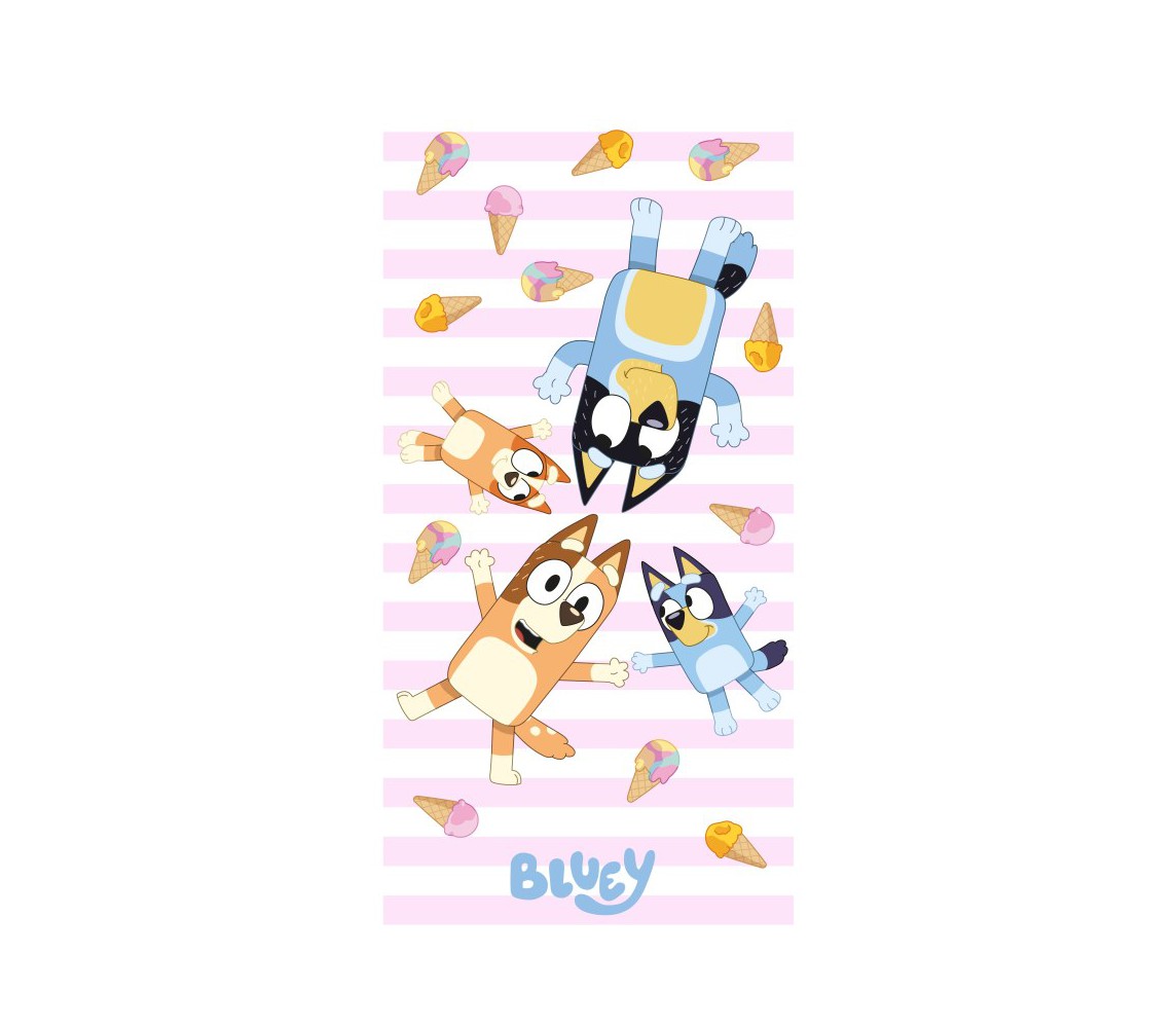 BLUEY and Family Beach Big Towel 70x140cm Cotton ORIGINAL Official BY-8562T