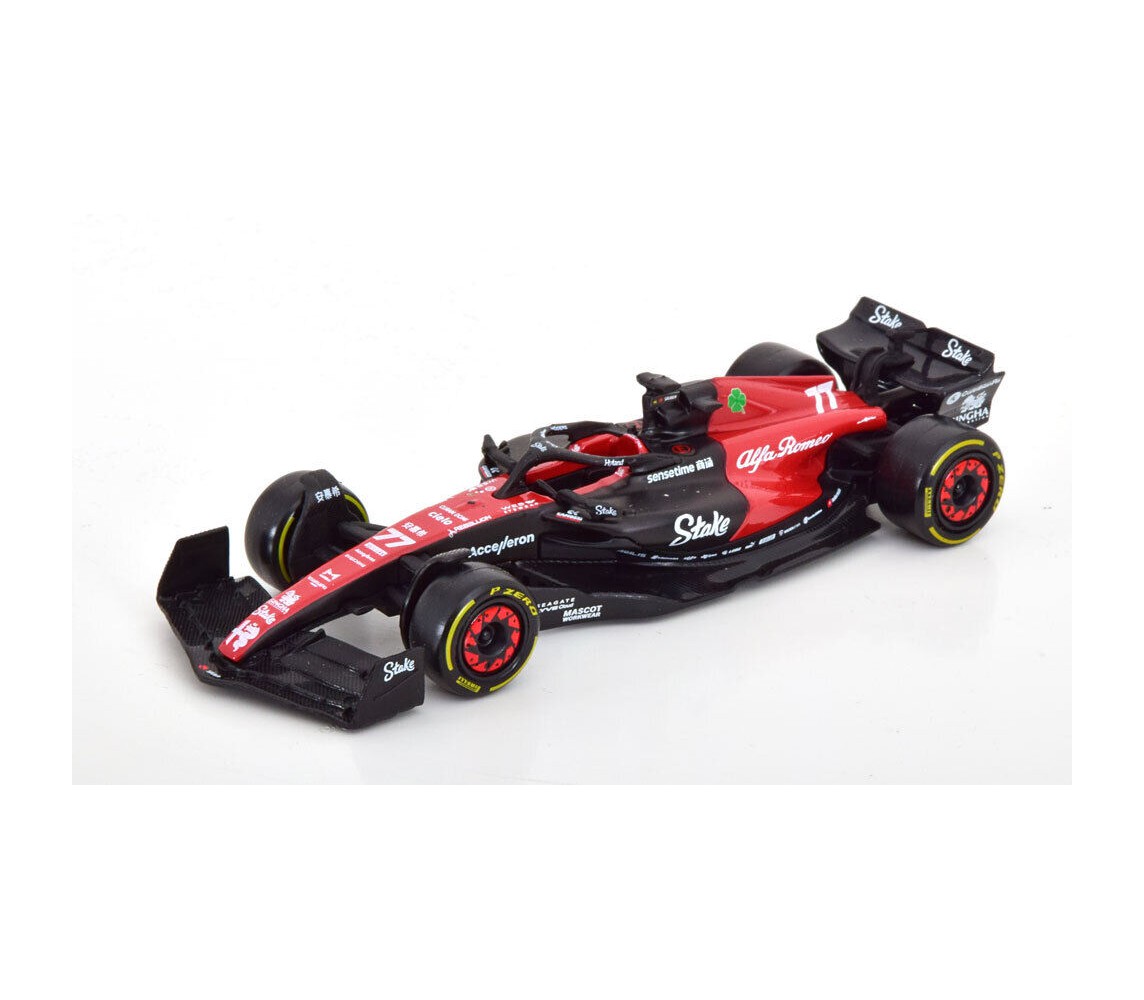 copy of Modello DieCast ALFA ROMEO C42 Auto Formula 1 Scala 1/43 15cm Pilota VALTTERI BOTTAS N. 77 Originale Bburago 38067