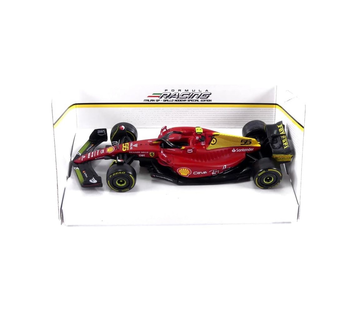 Modello DieCast FERRARI F1-75 Auto Formula 1 Scala 1/43 12cm  2022 Pilota LECLERC Numero 16 Originale Bburago 36832L 18-36832