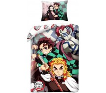 DEMON SLAYER Single Bed Kamado Rengoku Akaza Original DUVET COVER 140x200cm Cotton OFFICIAL