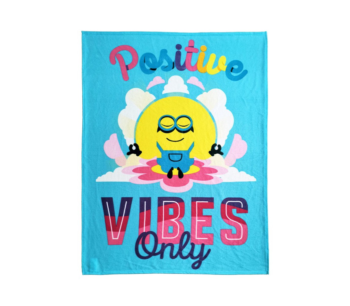 BLANKET Plaid MINION Despicable me Positive Vibes Only 170x130cm Official