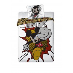 MICKEY MOUSE WHO'S BAD Topolino Set LETTO Copripiumino 160x200cm + Federa DISNEY Ufficiale